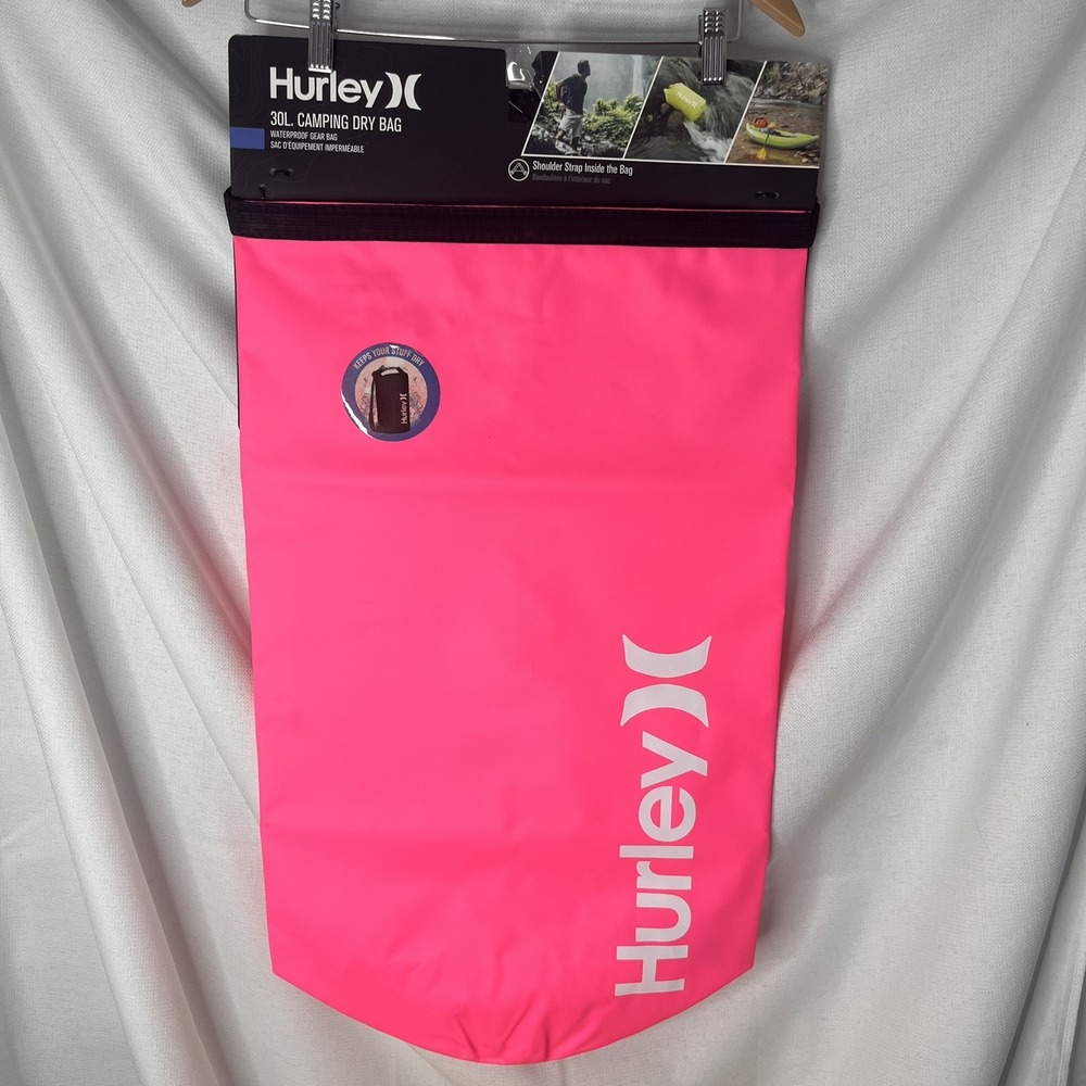 Hurley 30L Camping Dry Bag Pink Packable Waterproof Gear Bag NWT - fisherman